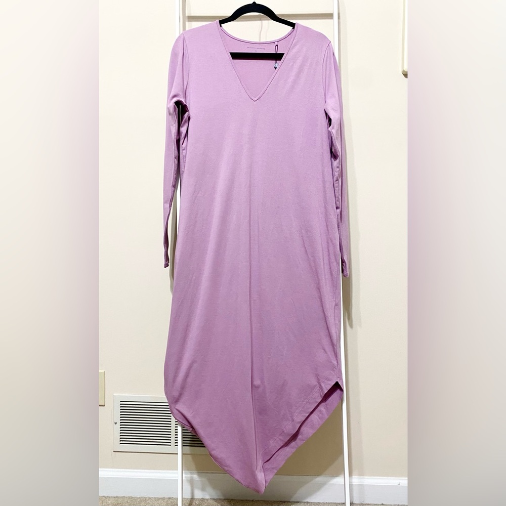 Universal Standard Iconic Long Sleeve V-Neck Geneva Dress Lilac Purple